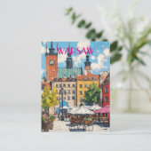 Reizen naar Warschau Polen Briefkaart (Staand voorkant)