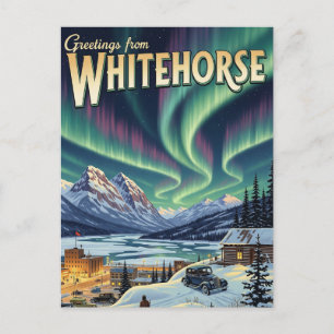 Reizen naar Whitehorse Yukon Canada in vroeger tij Briefkaart