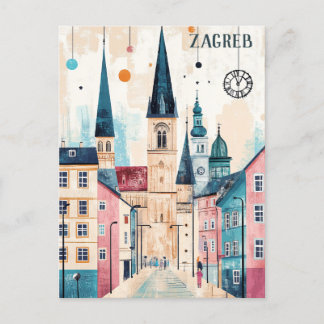 Reizen naar Zagreb Kroatië Briefkaart