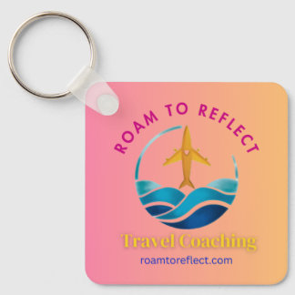 Reizen om na te denken sleutelhanger roze en geel