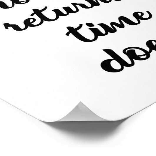 Reizen omdat geld geld niet teruggeeft poster (Hoek)