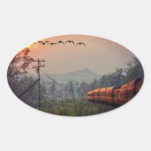 Reizen Ovale Sticker (Voorkant)