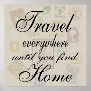 Reizen overal - Poster Stempel