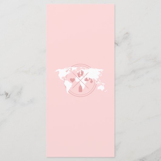 Reizen Passport Reiskaart Avontuur Baby shower Menu (Achterkant)