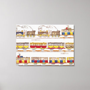 Reizen per spoor in 1845 canvas afdruk