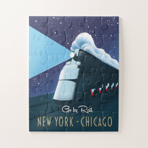 "Reizen per trein" New York - Chicago Legpuzzel