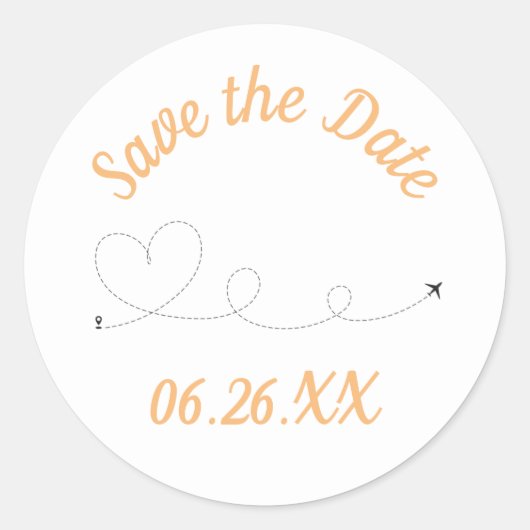 Reizen per Vliegtuig - Save the Date Stickers (Voorkant)