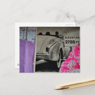 Reizen Plezier Mixed Media Collage Briefkaart