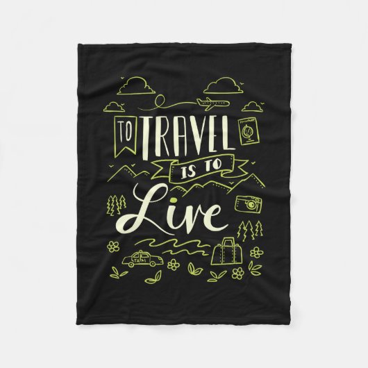 Reizen - reizen is een live reiscadeau fleece deken (Voorkant)