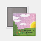 Reizen remmen het avontuur Inspirerend roze Magneet (Voorkant / Achterkant)