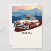 Reizen Retro Klassieke Auto Thema 60e Verjaardag Kaart (Achterkant)