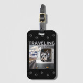 Reizen Schnauzer Pup Zwart Bagagelabel (Voorkant (verticaal))