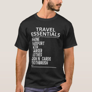 Reizen Seizoen Grappige Essentials Vergeet de wifi T-shirt