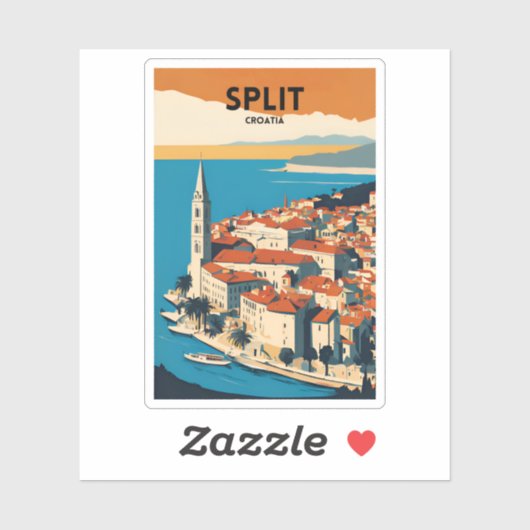 Reizen Split Kroatië Sticker (Vel)