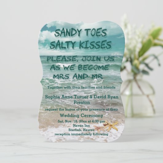 Reizen strandbestemming Staarvis bruiloft Kaart (Staand voorkant)