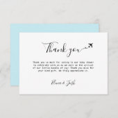 Reizen thema Baby shower Schattige Flat Dank u kaa Bedankkaart (Voorkant / Achterkant)
