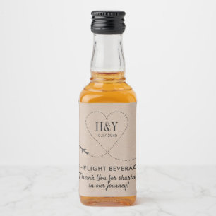 Reizen Thema Behandel Snack Goody Vliegtuighart Likeurfles Etiket