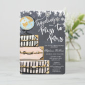 Reizen Thema Winter Bruids Douche Uitnodiging (Staand voorkant)