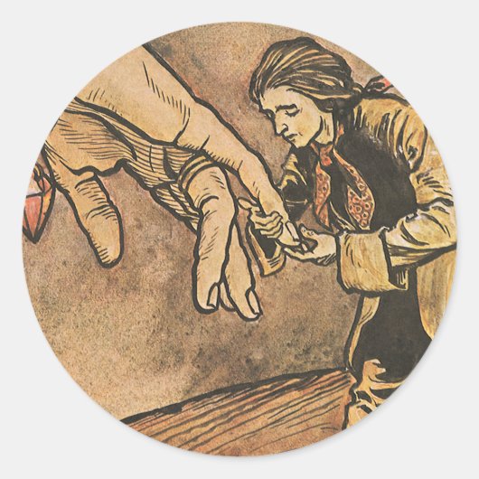  reizen van Gulliver door Arthur Rackham Ronde Sticker (Voorkant)