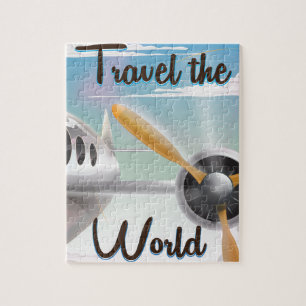 Reizen van het World Classic Airplane poster Legpuzzel