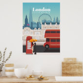 Reizen van kunstreizen naar Londen Engeland Poster (Keuken)