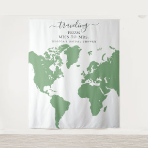 Reizen van Miss naar Mrs Bridal achtergrond Wandkleed