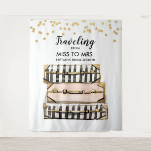 Reizen van Miss naar Mrs. Bruidsdouche Achtergrond Wandkleed