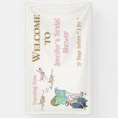 Reizen van Miss naar Mrs Bruidsfeest Welkom Spandoek (Verticaal)