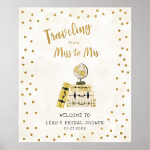 Reizen van Miss naar Mrs vrijgezellenfeest-bord Poster