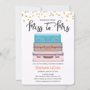 Reizen van Miss naar Mrs Vrijgezellenfeest Kaart