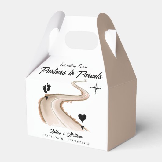 Reizen van partners naar ouders Baby shower Bedankdoosjes (Voorkant Zijde)