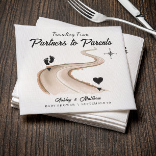 Reizen van partners naar ouders Baby shower Servet