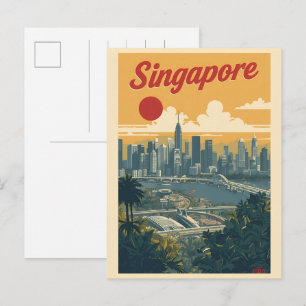Reizen Vintage Singapore Gardens by the Bay cadeau Briefkaart
