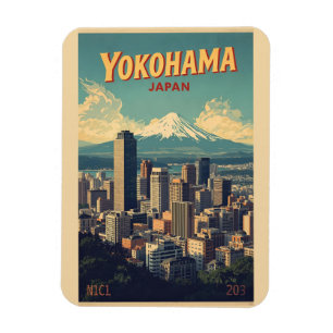 Reizen vintage yokohama stad japan Chinatown cadea Magneet