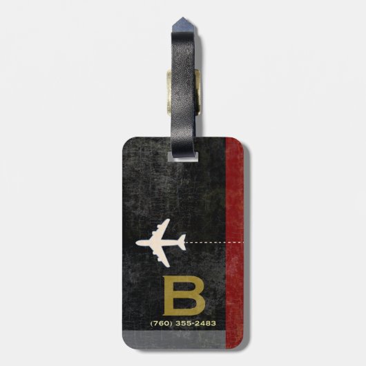 Reizen Vliegtuig Reiziger Naam & Initiaal Mannelij Bagagelabel (Achterkant verticaal)