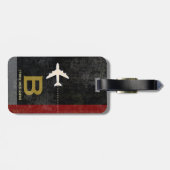 Reizen Vliegtuig Reiziger Naam & Initiaal Mannelij Bagagelabel (Achterkant horizontaal)