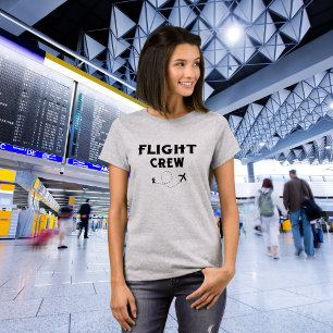 Reizen Vlucht Bemanning Vliegtuig Vliegen Modern V T-shirt