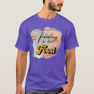 Reizen voor de voedselvintage t-shirt