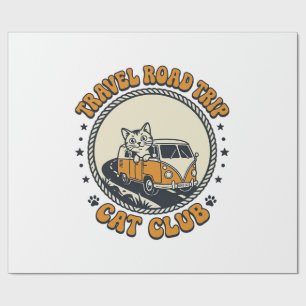 Reizen Wegreis Kat Huisdier Liefhebber Shirt Kunst Cadeaupapier