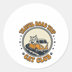 Reizen Wegreis Kat Huisdier Liefhebber Shirt Kunst Ronde Sticker