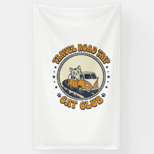 Reizen Wegreis Kat Huisdier Liefhebber Shirt Kunst Spandoek