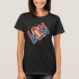 Reizen Wereld Steden Londen Blauw Rode Telefooncel T-shirt