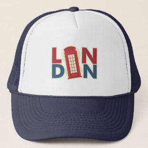 Reizen Wereld Steden Londen Blauw Rode Telefooncel Trucker Pet