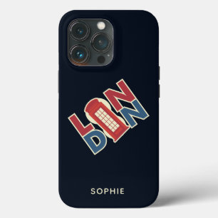 Reizen Wereld Steden Londen Blauwe Rode Telefoonce iPhone 13 Pro Hoesje