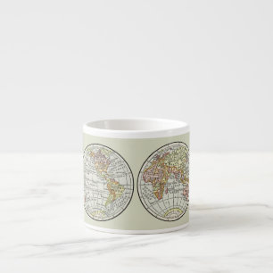 Reizen Wereldbol Map Earth 1916 World Atlas Espresso Kop