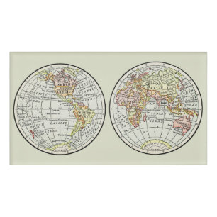 Reizen Wereldbol Map Earth 1916 World Atlas Naambadge