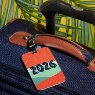 Reizen wereldtournee nieuwjaar bagagelabel