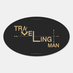 Reizend Man Ovaal Auto Sticker