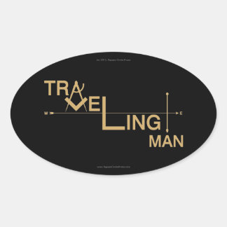 Reizend Man Ovaal Auto Sticker