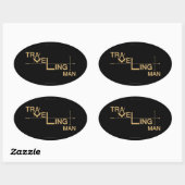 Reizend Man Ovaal Auto Sticker (Vel)